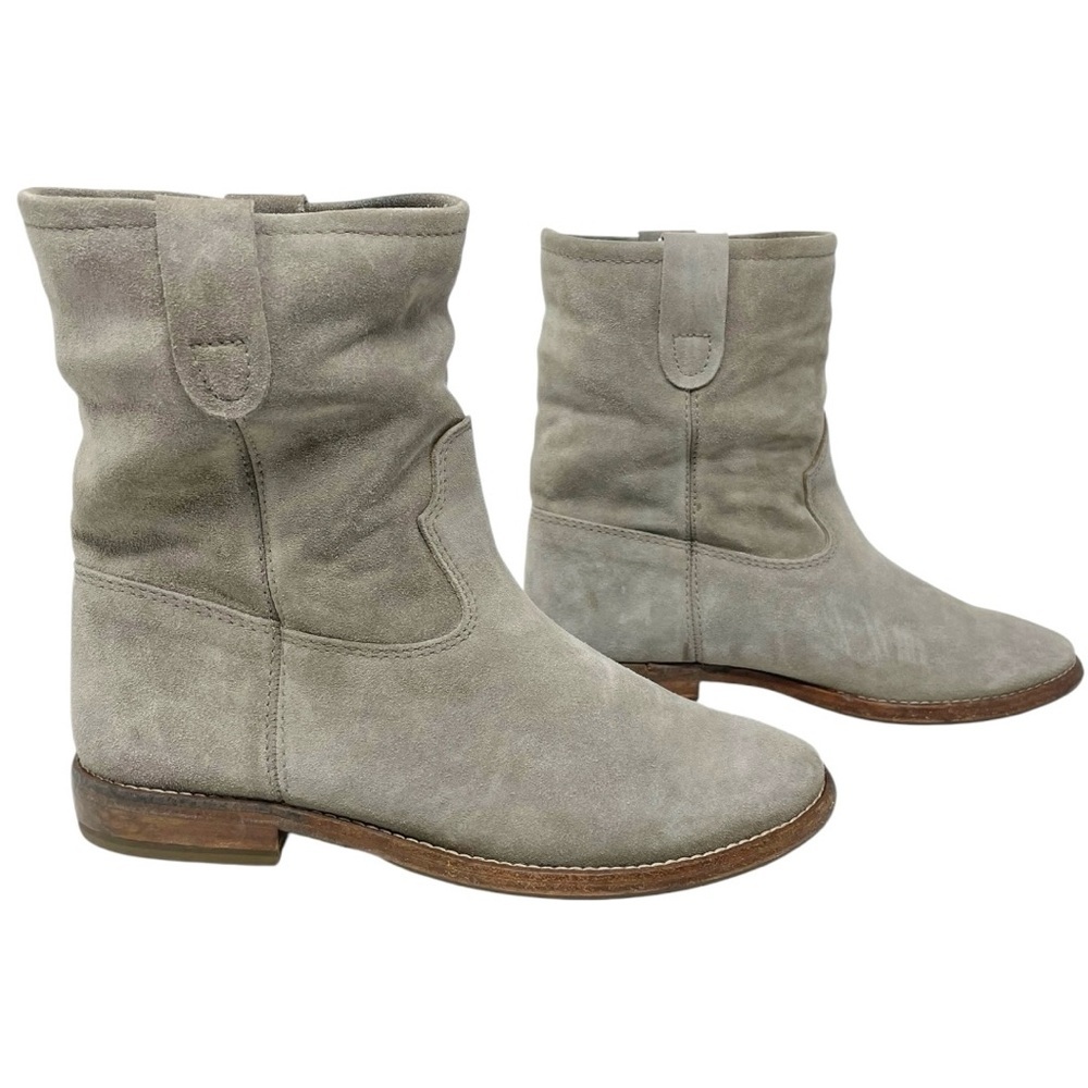 * Isabel Marant Etoile Crisi Slouchy Western Taupe Suede Boots Size 36 - Picture 7 of 14